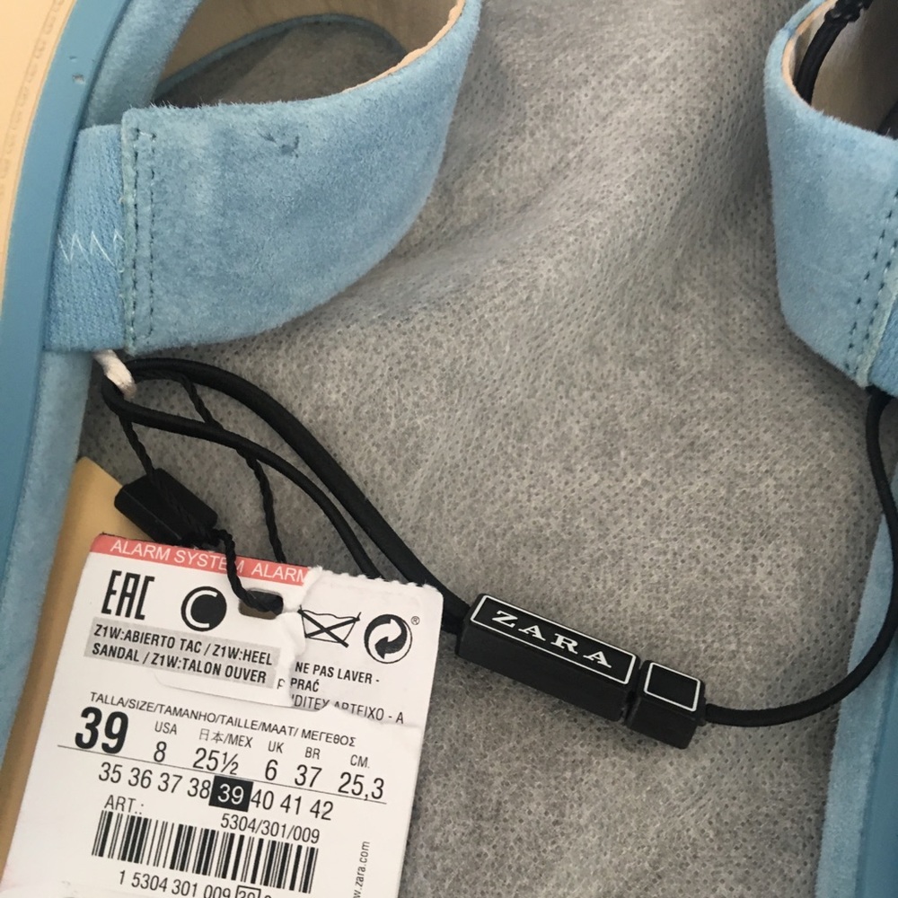 Zara 100% Leather Block Heel Sandals - Picture 7 of 8